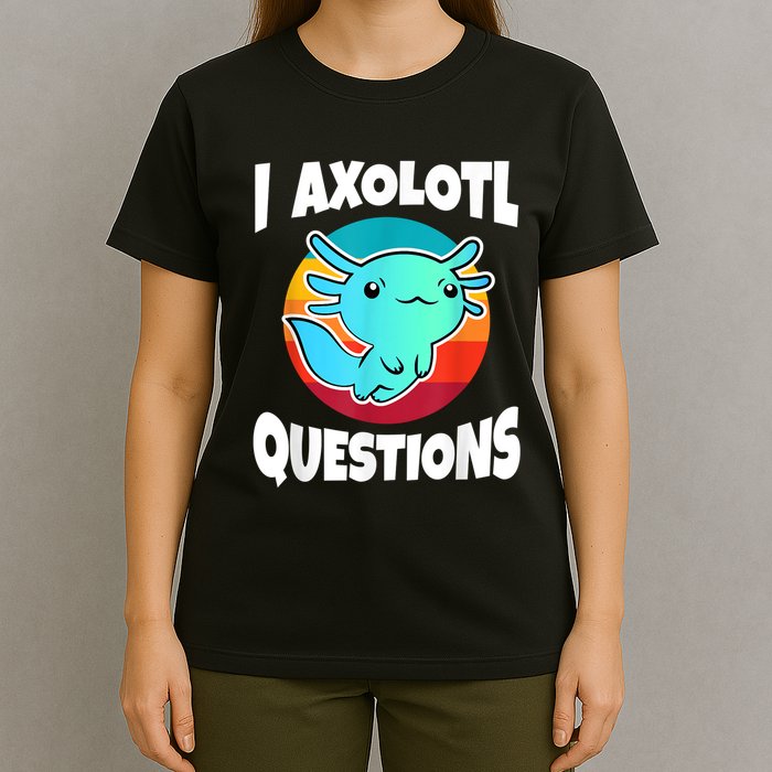 I Axolotl Questions Retro Funny Cute Axolotl T-Shirt