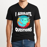 I Axolotl Questions Retro Funny Cute Axolotl V-Neck T-Shirt