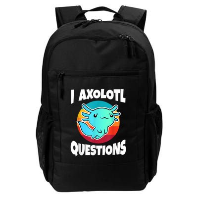 I Axolotl Questions Retro Funny Cute Axolotl Backpack