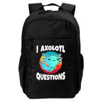 I Axolotl Questions Retro Funny Cute Axolotl Backpack