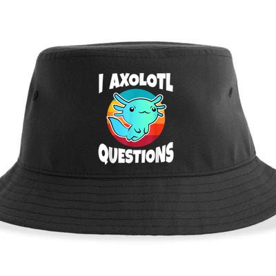 I Axolotl Questions Retro Funny Cute Axolotl Sustainable Bucket Hat
