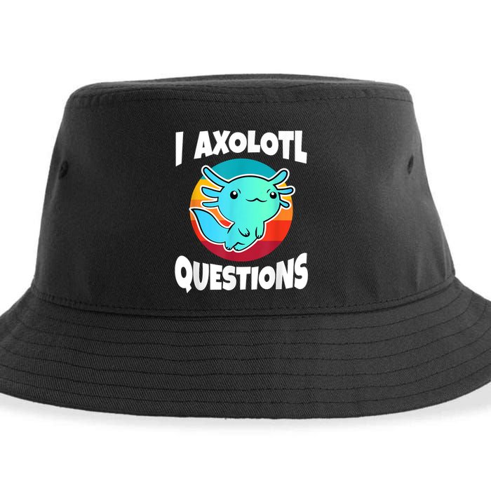 I Axolotl Questions Retro Funny Cute Axolotl Sustainable Bucket Hat