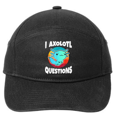 I Axolotl Questions Retro Funny Cute Axolotl 7-Panel Snapback Hat