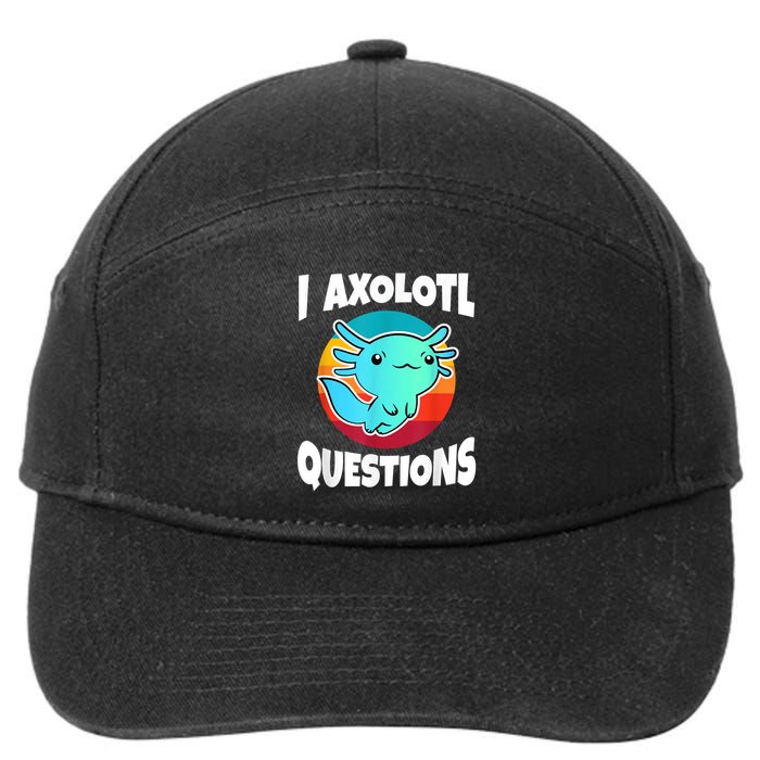 I Axolotl Questions Retro Funny Cute Axolotl 7-Panel Snapback Hat
