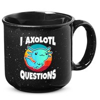 I Axolotl Questions Retro Funny Cute Axolotl 15oz Campfire Ceramic Mug