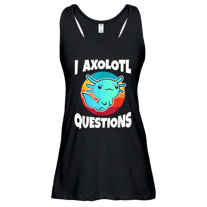 I Axolotl Questions Retro Funny Cute Axolotl Ladies Essential Flowy Tank