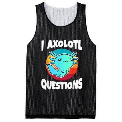 I Axolotl Questions Retro Funny Cute Axolotl Mesh Reversible Basketball Jersey Tank