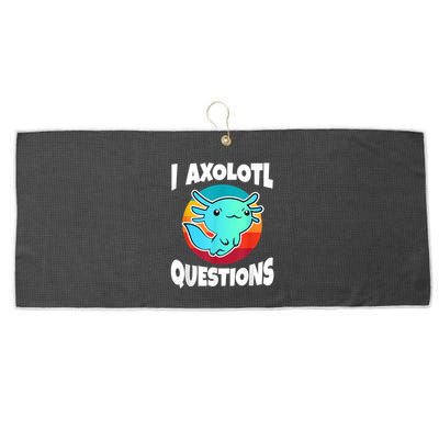 I Axolotl Questions Retro Funny Cute Axolotl Large Microfiber Waffle Golf Towel