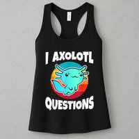 I Axolotl Questions Retro Funny Cute Axolotl Womens Tank Top