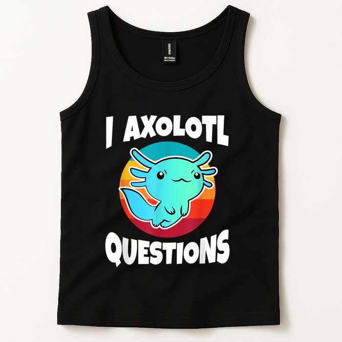 I Axolotl Questions Retro Funny Cute Axolotl Tank Top