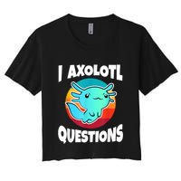 I Axolotl Questions Retro Funny Cute Axolotl Crop Top