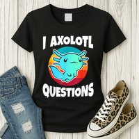 I Axolotl Questions Retro Funny Cute Axolotl Womens T-Shirt