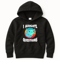 I Axolotl Questions Retro Funny Cute Axolotl Kids Hoodie