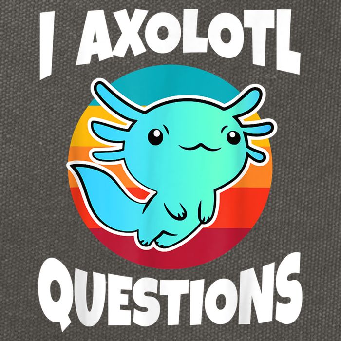 I Axolotl Questions Retro Funny Cute Axolotl Cotton Canvas Backpack