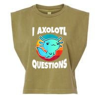 I Axolotl Questions Retro Funny Cute Axolotl Garment-Dyed Women's Muscle Tee