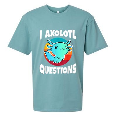 I Axolotl Questions Retro Funny Cute Axolotl Sueded Cloud Jersey T-Shirt