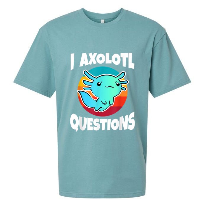 I Axolotl Questions Retro Funny Cute Axolotl Sueded Cloud Jersey T-Shirt