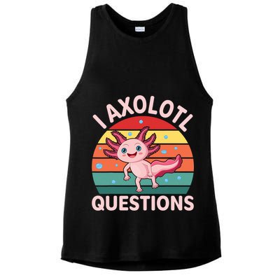 I Axolotl Questions Cute Axolotl Ladies PosiCharge Tri-Blend Wicking Tank
