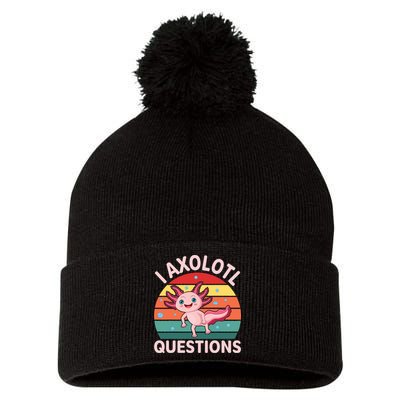 I Axolotl Questions Cute Axolotl Pom Pom 12in Knit Beanie