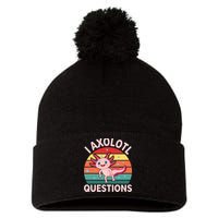 I Axolotl Questions Cute Axolotl Pom Pom 12in Knit Beanie