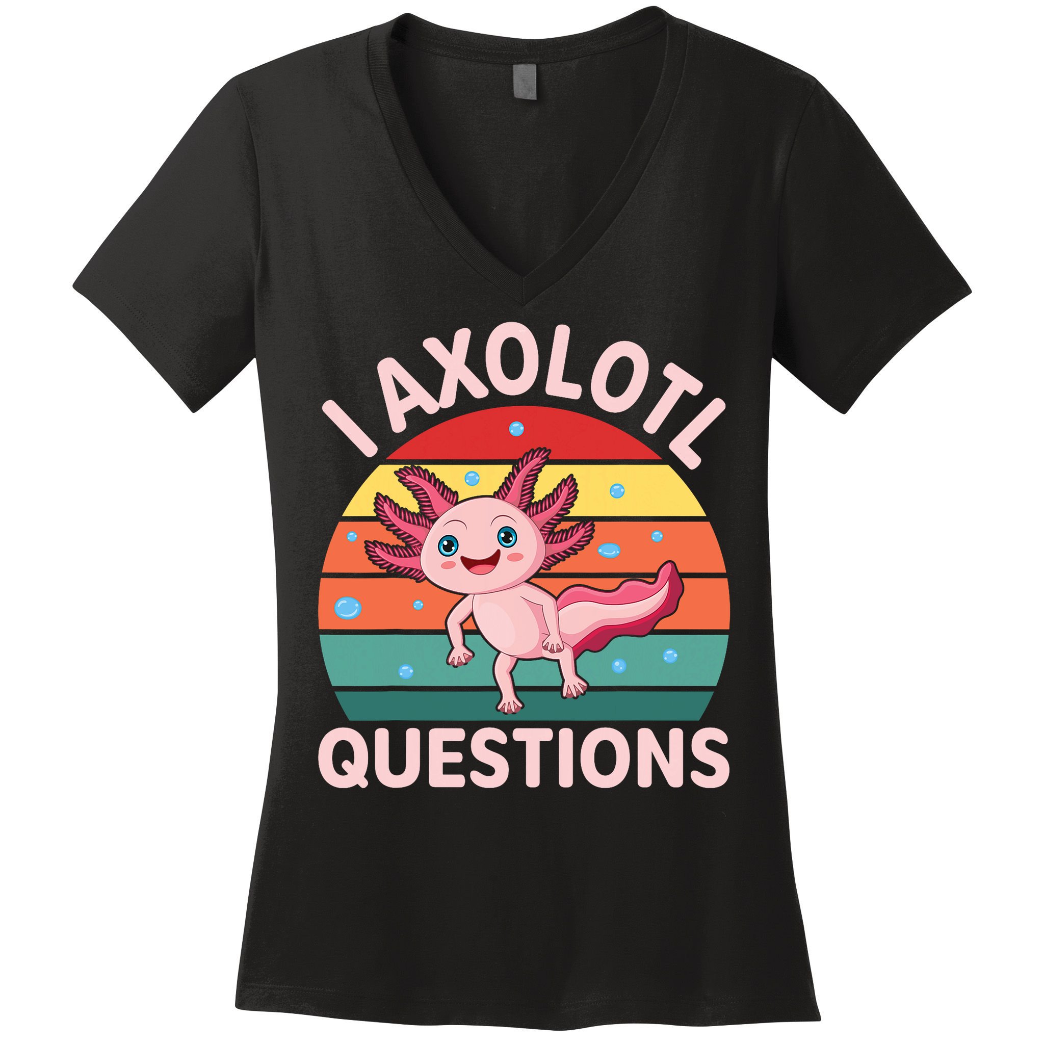 I Axolotl Questions Cute Axolotl Women's V-Neck T-Shirt