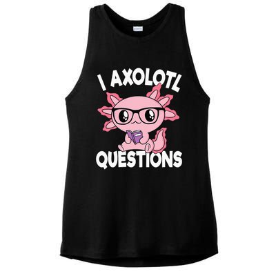 I Axolotl Questions Mexican Salamander Pink Axolotl Ladies PosiCharge Tri-Blend Wicking Tank