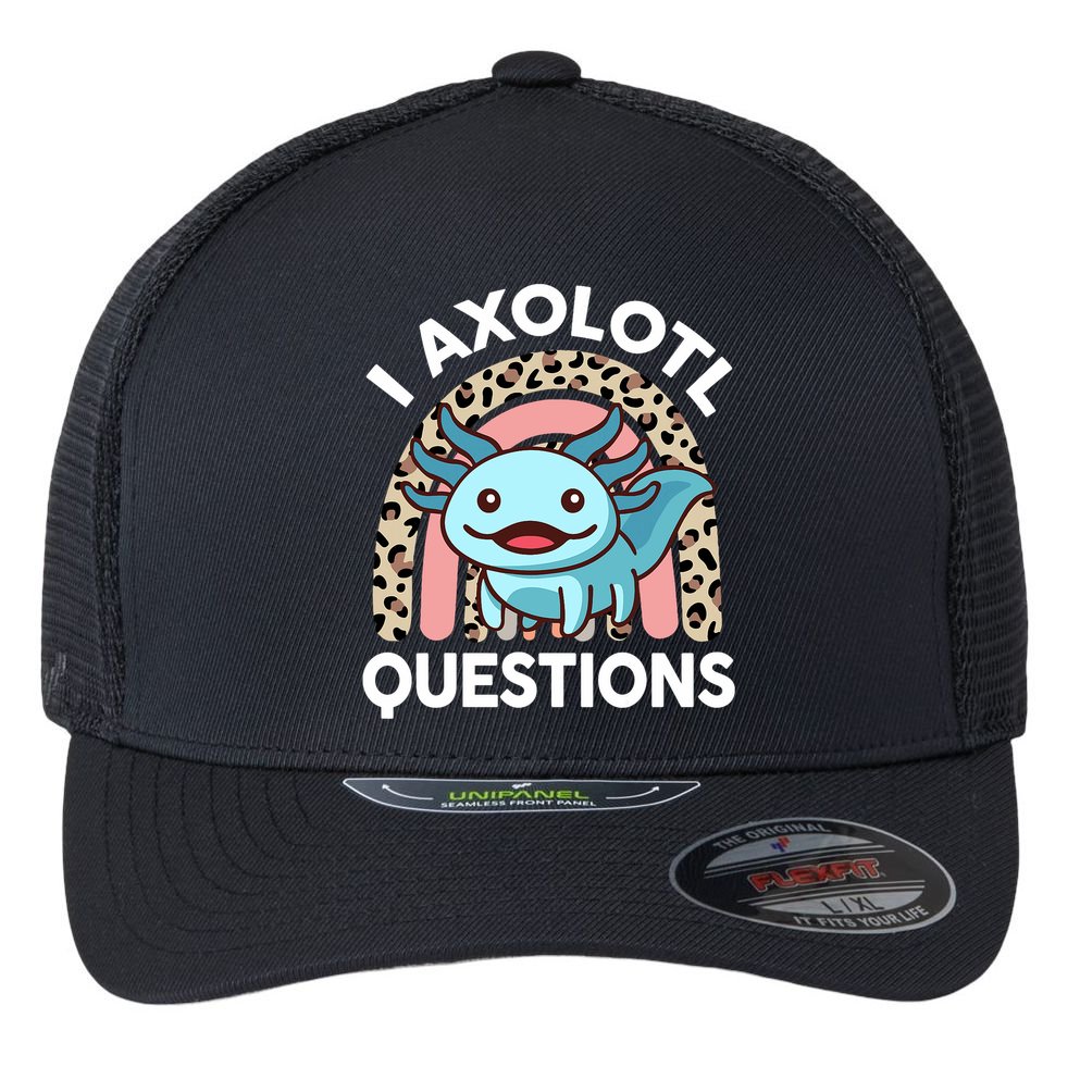  I Axolotl Questions Girl Women Cute Axolotl  Flexfit Unipanel Trucker Cap