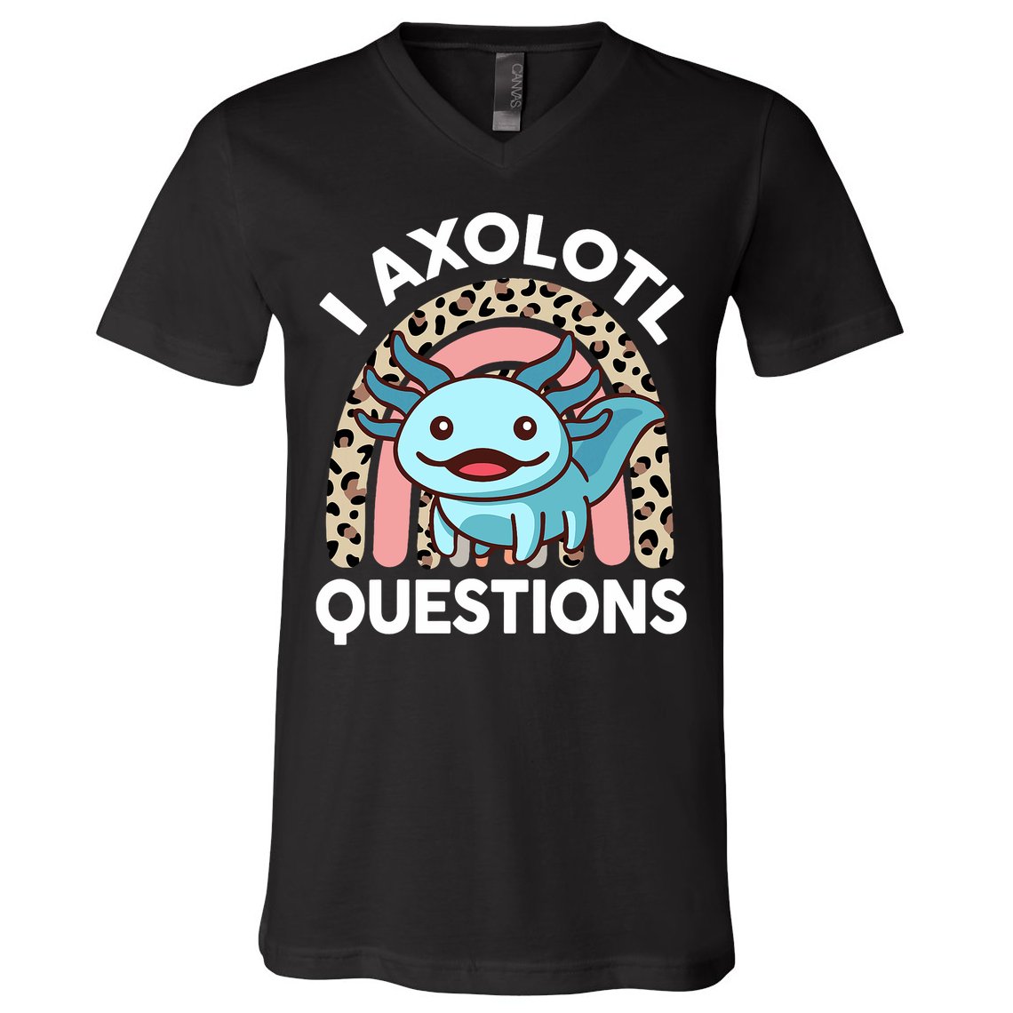  I Axolotl Questions Girl Women Cute Axolotl  V-Neck T-Shirt
