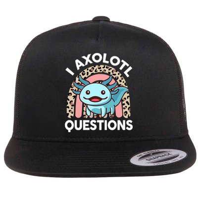  I Axolotl Questions Girl Women Cute Axolotl  Flat Bill Trucker Hat