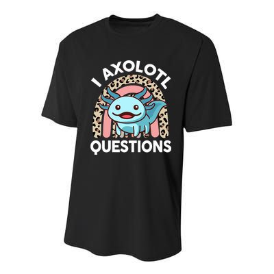  I Axolotl Questions Girl Women Cute Axolotl  Youth Performance Sprint T-Shirt