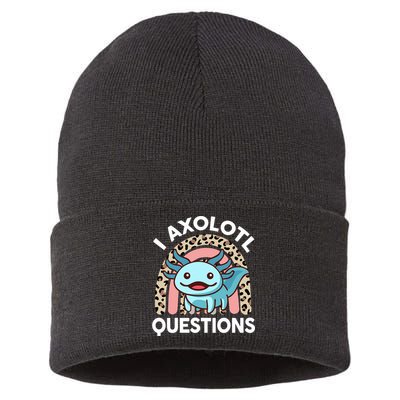  I Axolotl Questions Girl Women Cute Axolotl  Sustainable Knit Beanie