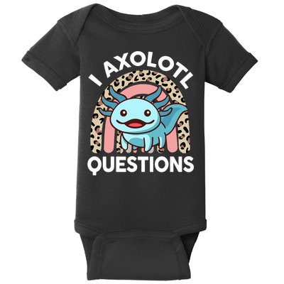  I Axolotl Questions Girl Women Cute Axolotl  Baby Bodysuit