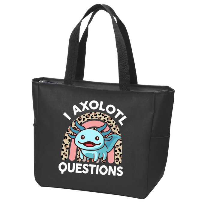 I Axolotl Questions Girl Women Cute Axolotl  Zip Tote Bag