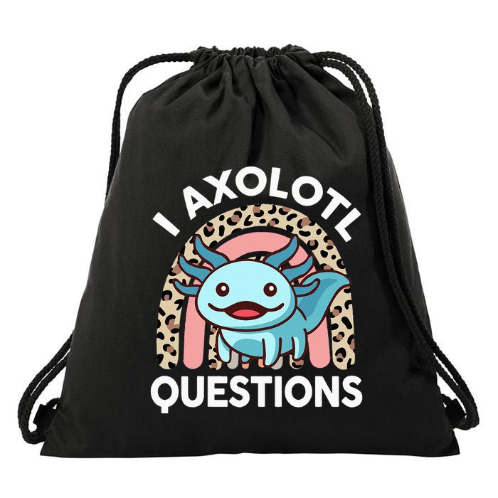 I Axolotl Questions Drawstring Bag