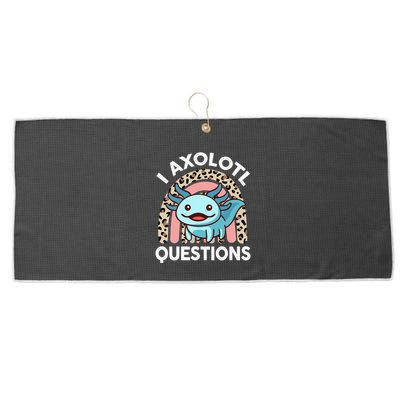 I Axolotl Questions Large Microfiber Waffle Golf Towel