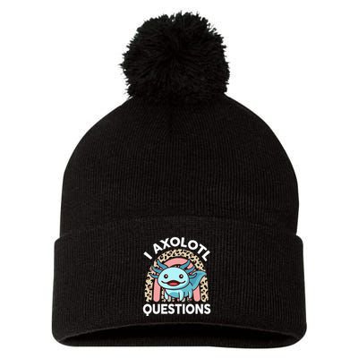 I Axolotl Questions Pom Pom 12in Knit Beanie