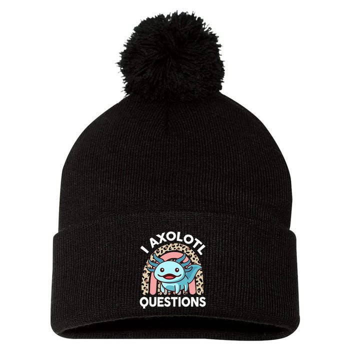 I Axolotl Questions Pom Pom 12in Knit Beanie