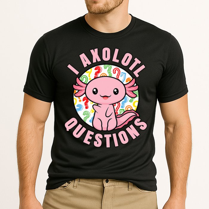 I Axolotl Questions Funny P.ink Axolotl Kawaii Cooling Performance Crew T-Shirt