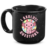 I Axolotl Questions Funny P.ink Axolotl Kawaii 15oz Campfire Ceramic Mug