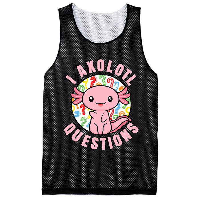 I Axolotl Questions Funny P.ink Axolotl Kawaii Mesh Reversible Basketball Jersey Tank