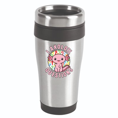 I Axolotl Questions Funny P.ink Axolotl Kawaii 16oz Travel Tumbler