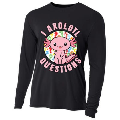 I Axolotl Questions Funny P.ink Axolotl Kawaii Cooling Performance Long Sleeve Crew