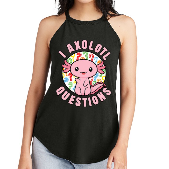 I Axolotl Questions Funny P.ink Axolotl Kawaii Women's Perfect Tri Rocker Tank