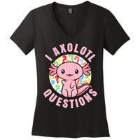 I Axolotl Questions Funny P.ink Axolotl Kawaii Women's V-Neck T-Shirt