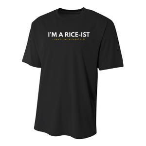 IM A Riceist Rice Funny Filipino Youth Performance Sprint T-Shirt