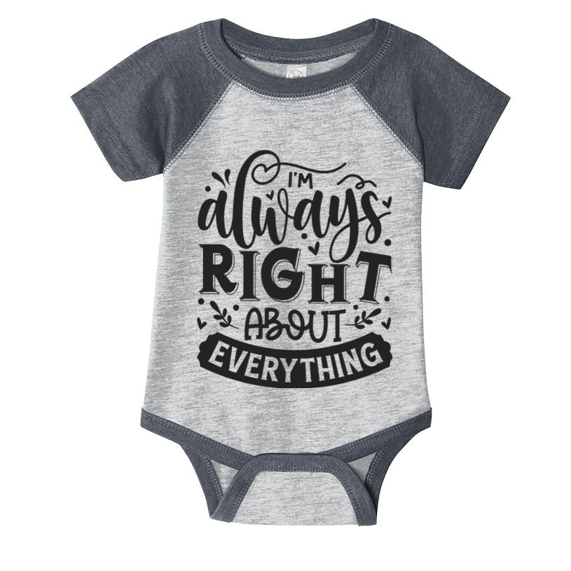 I’M Always Right About Everything Infant Baby Jersey Bodysuit