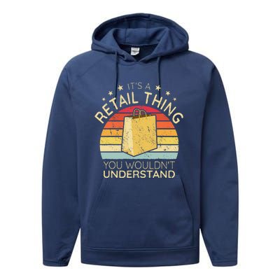 ItS A Retail Thing Checkout Retro Retail Store Worker Performance Fleece Hoodie