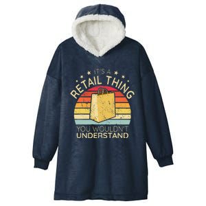 ItS A Retail Thing Checkout Retro Retail Store Worker Hooded Wearable Blanket