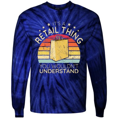 ItS A Retail Thing Checkout Retro Retail Store Worker Tie-Dye Long Sleeve Shirt