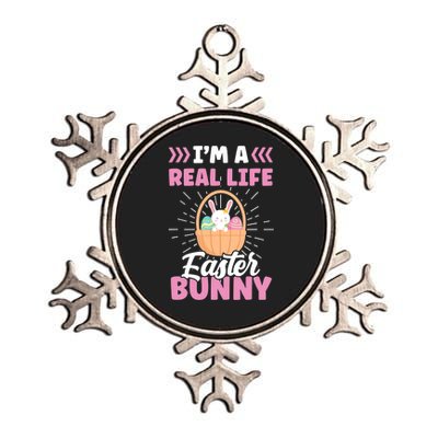 I'm A Real Life Easter Bunny Egg Happy Sayings Metallic Star Ornament